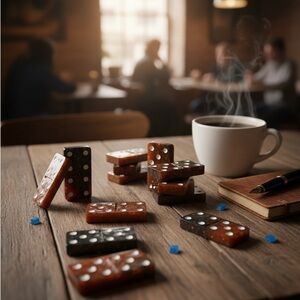 Classic Black and Brown Domino Set